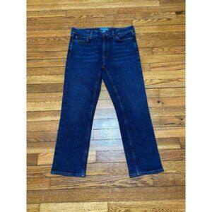MiH Women's Niki Jeans Sz 31 Blue High Rise Cropped Blue Dark Wash Stretch Denim